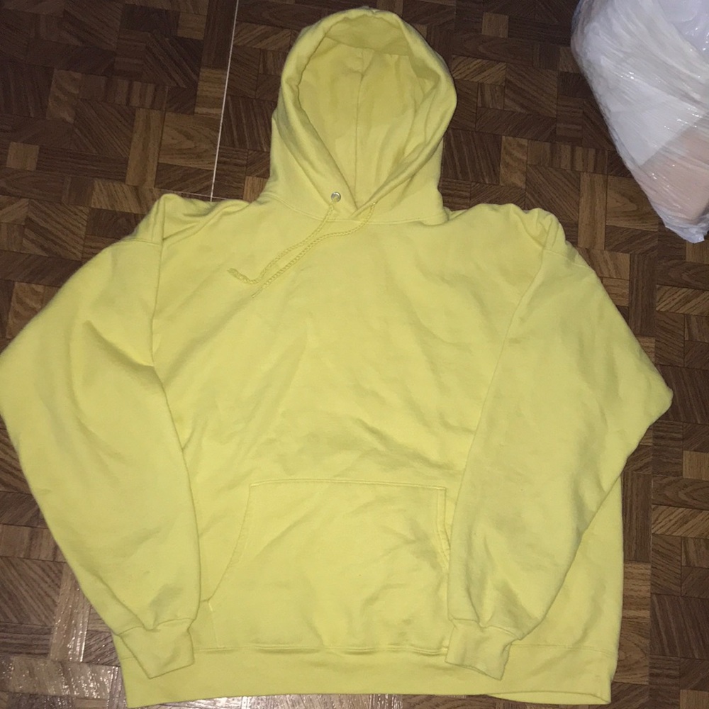Men's Yellow Pullover Hoodie - Lightweight Everyday Wear